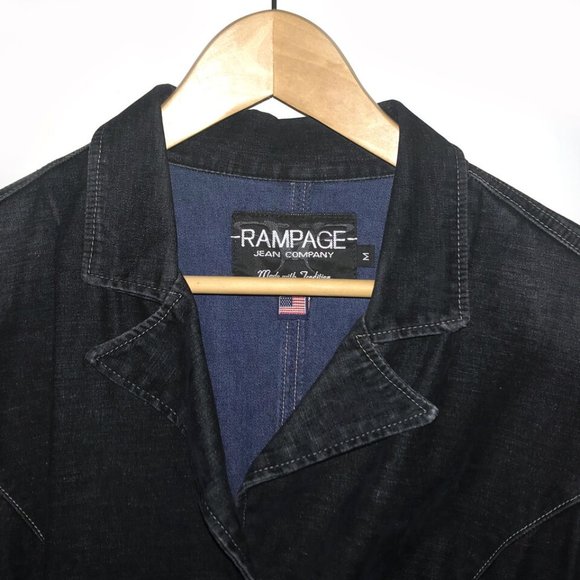 Rampage Jean Co. Women's Blue Fitted Denim Jacket - Size M - Picture 3 of 5